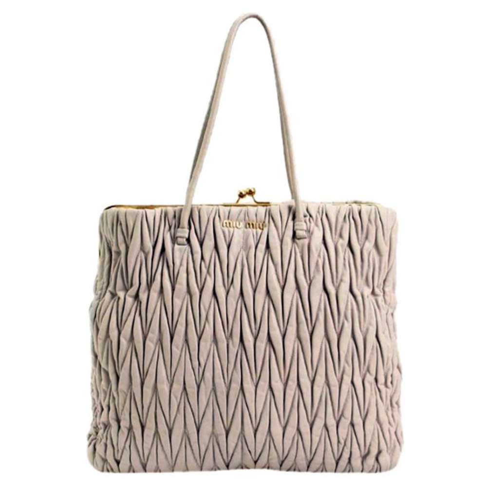 Miu Miu Cream Matelassé Large Tote in good condition authentic guaranteed